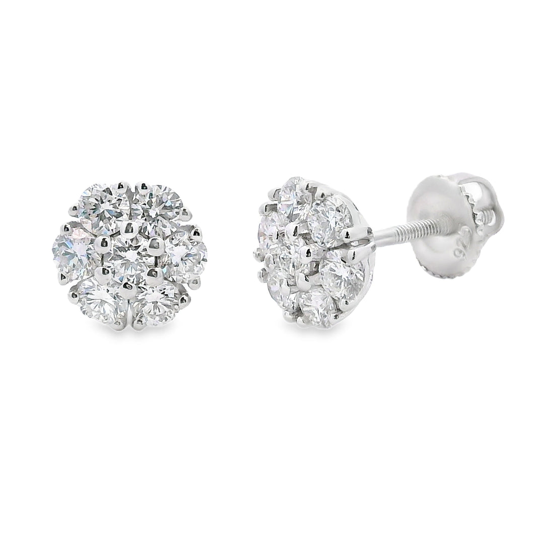 1.32ct Lab Grown Diamond Earrings Sterling Silver