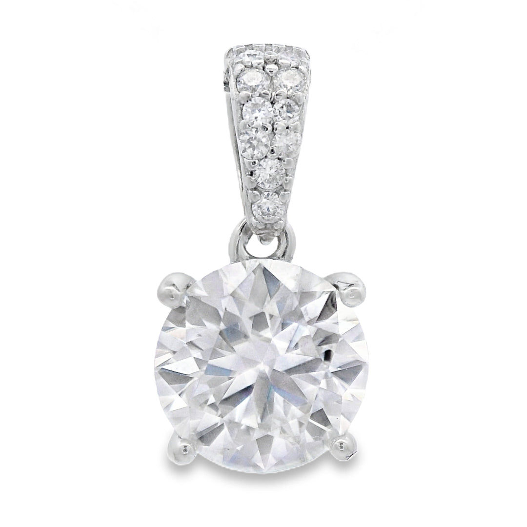 2.00ct Moissanite Pendant Sterling Silver