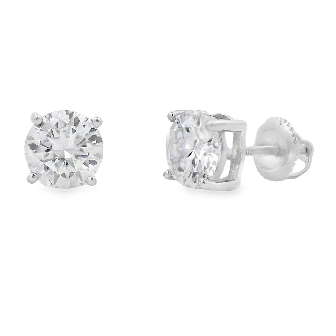 2.40ct Moissanite Stud Earrings Sterling Silver