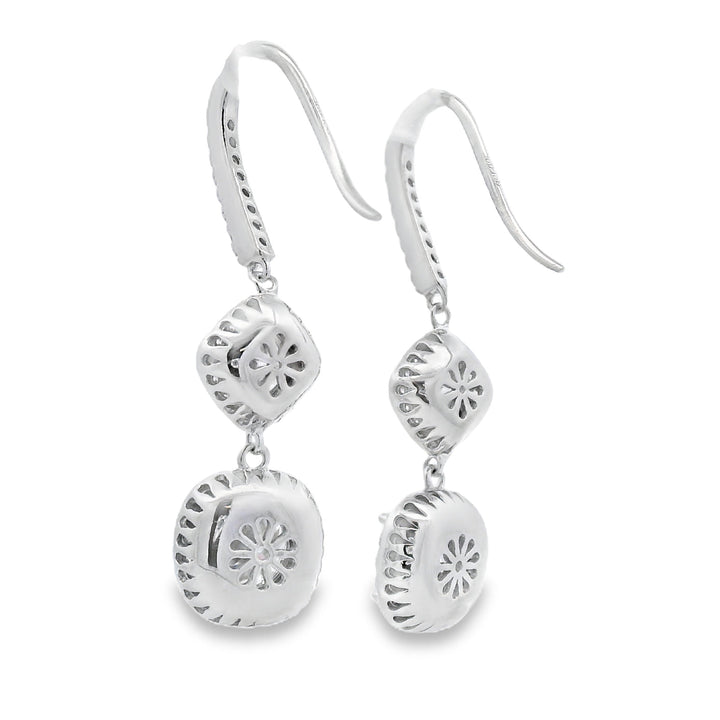 8.51ct Moissanite Dangle Earrings Sterling Silver