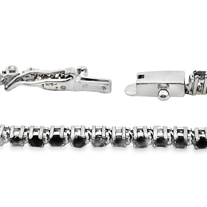 2.27ct Black Diamond Tennis Bracelet Sterling Silver