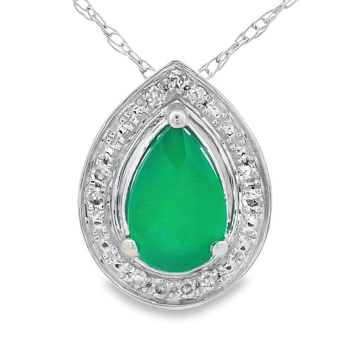 Chalcedony Diamond Fashion Pendants 10KT White Gold