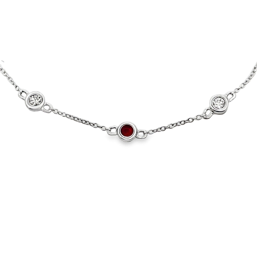 .17ct Ruby Diamond Bracelet 14KT White Gold