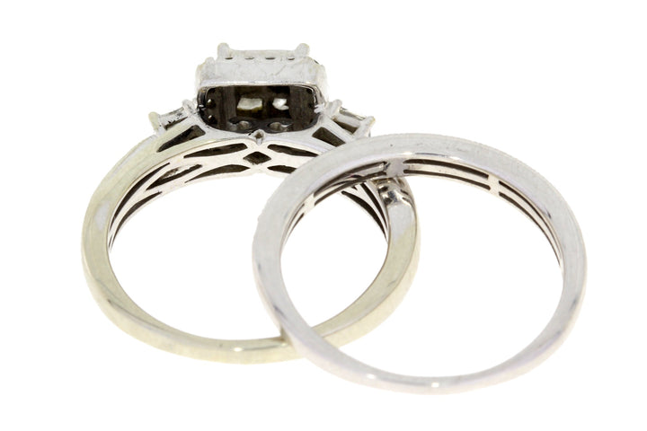 1.00ct Diamond Engagement Ring Set 10KT White Gold