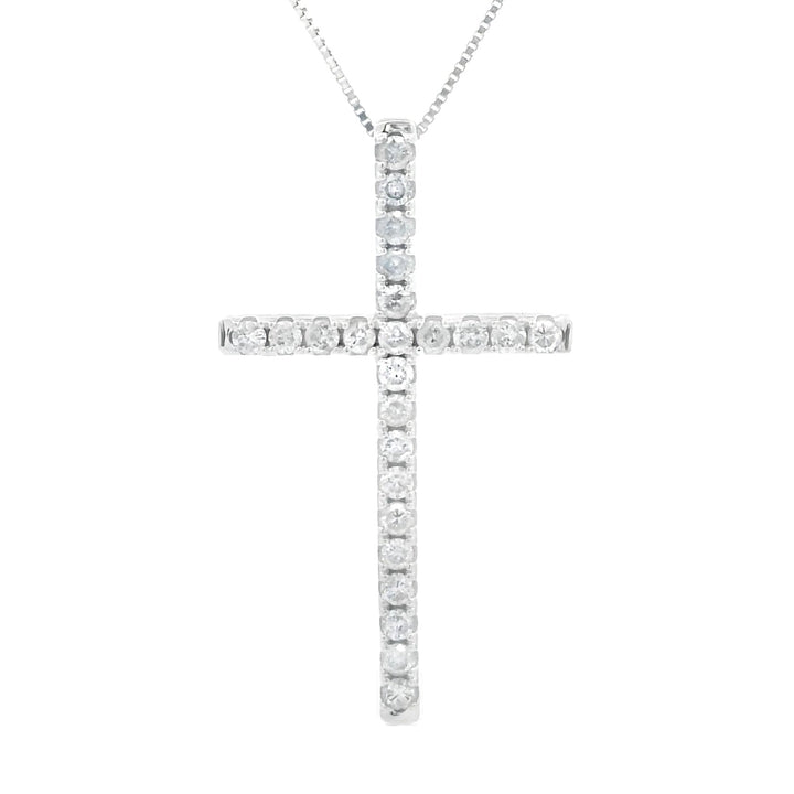 .38ct Diamond Cross Religious Pendant 14KT White Gold