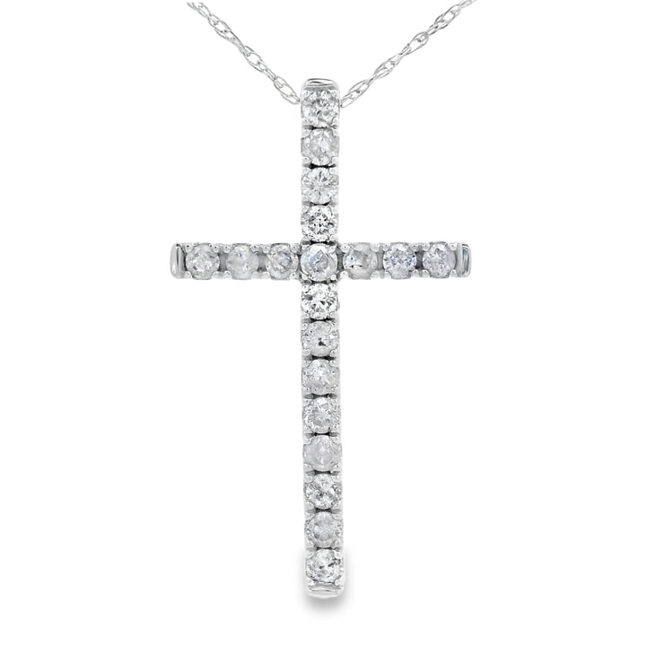.33ct Diamond Cross Religious Pendant 14KT White Gold
