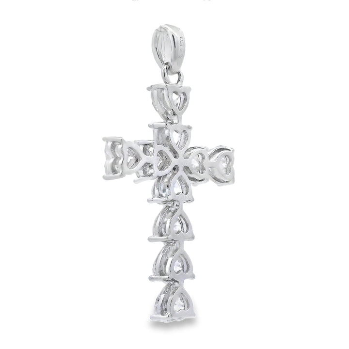 Moissanite Cross Religious Pendant Sterling Silver