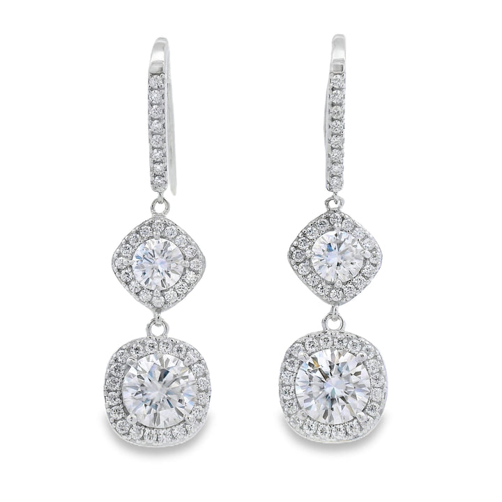 8.51ct Moissanite Dangle Earrings Sterling Silver