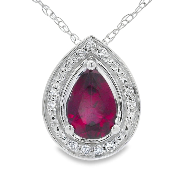 .52ct Garnet Diamond Fashion Pendants 10KT White Gold
