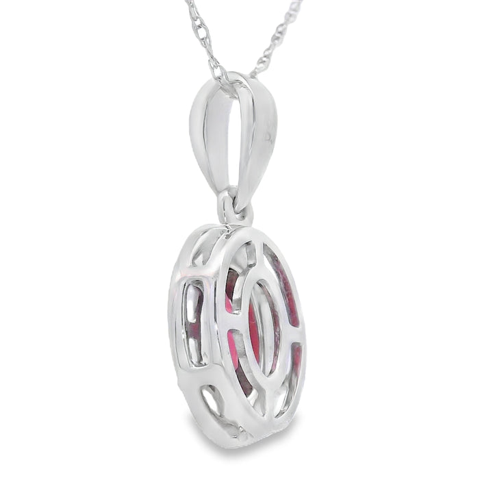 .58ct Garnet Diamond Fashion Pendants 10KT White Gold