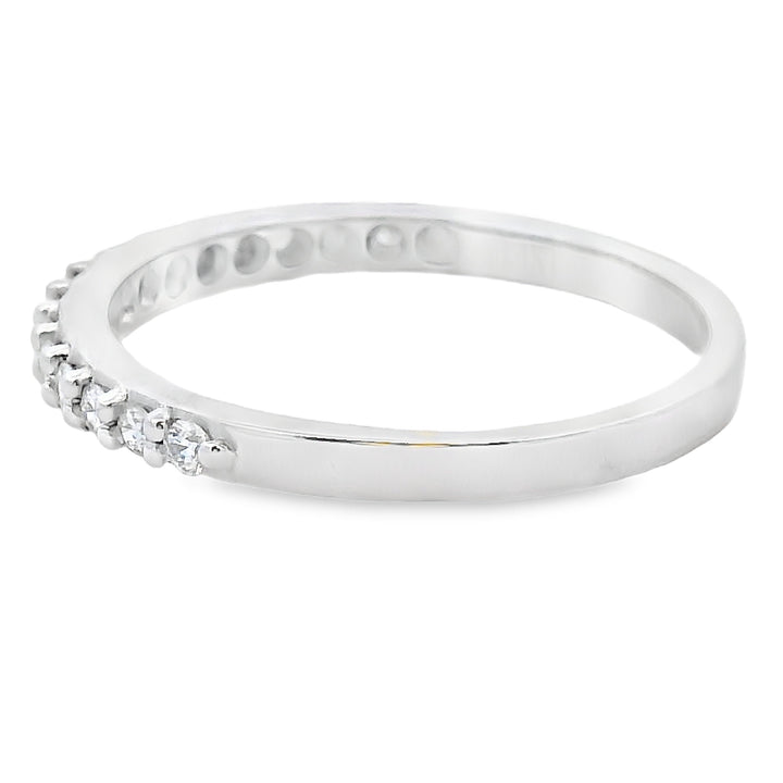 Natural .25ct Diamond Wedding Band Ring 14KT White Gold