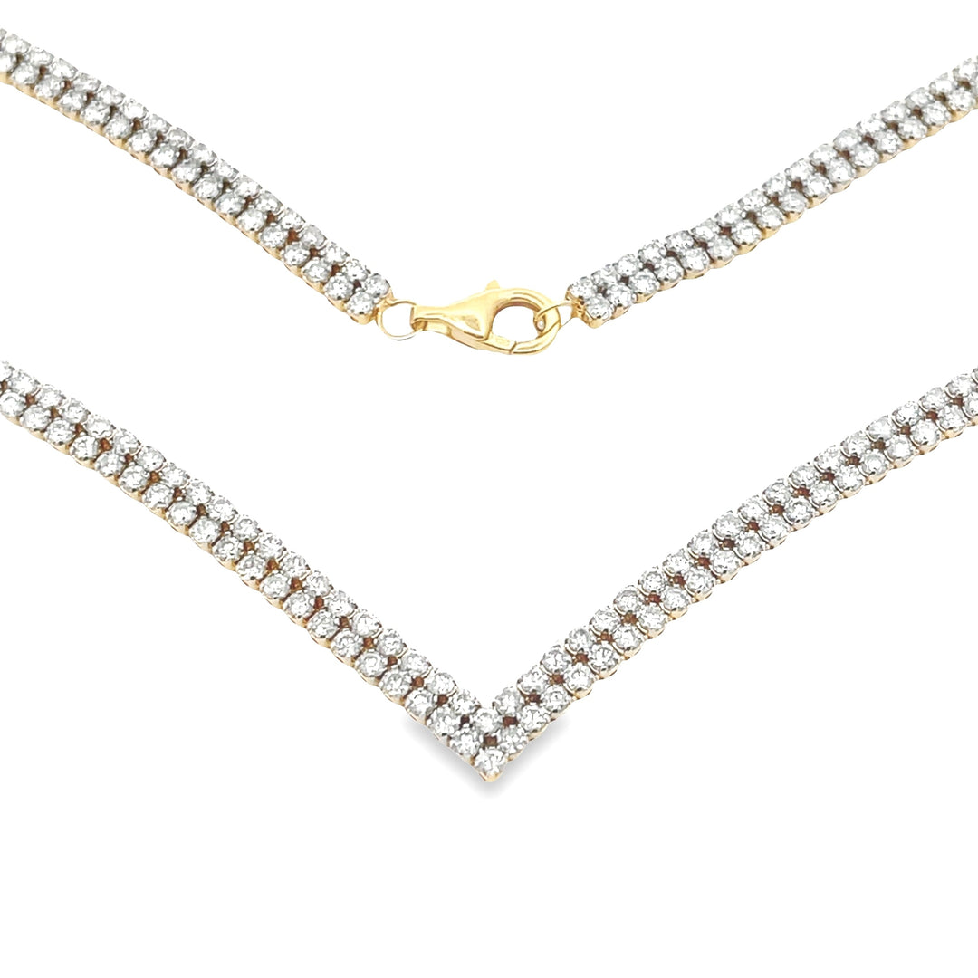 7.00ct Diamond Tennis Necklace 14KT Yellow Gold