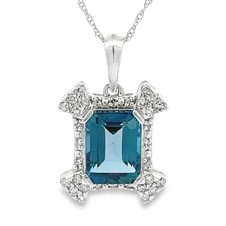 London Blue Topaz Fashion Pendants 10KT White Gold