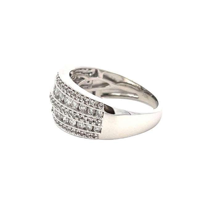 1.00ct Diamond Wedding Band Ring 10KT White Gold
