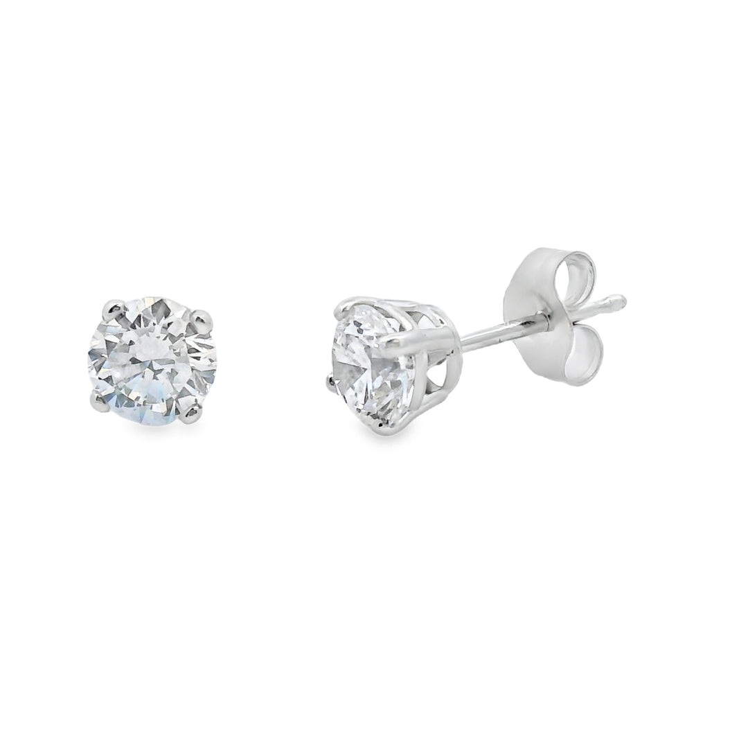 1.00ct Lab Grown Diamond Stud Earrings 14KT White Gold