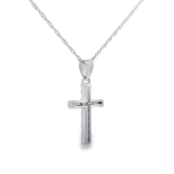.11ct Diamond Cross Religious Pendant 14KT White Gold