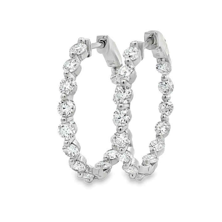 3.10ct Lab Grown Diamond Hoop Earrings Sterling Silver
