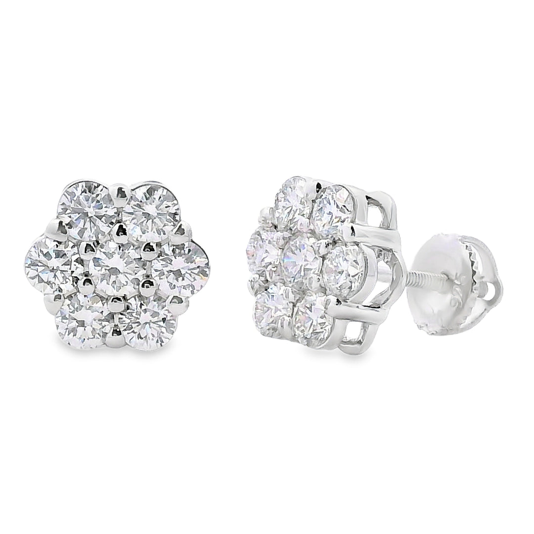 1.87ct Lab Grown Diamond Earrings Sterling Silver