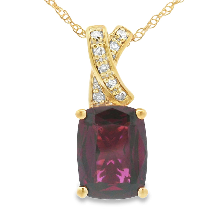 1.63ct Garnet Diamond Fashion Pendants 10KT Yellow Gold