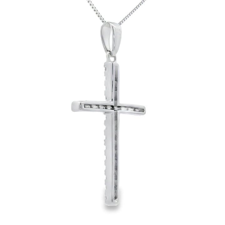 .21ct Diamond Cross Religious Pendant 14KT White Gold