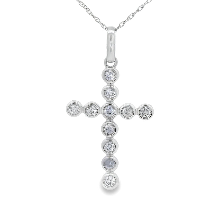 .31ct Diamond Cross Religious Pendant 14KT White Gold