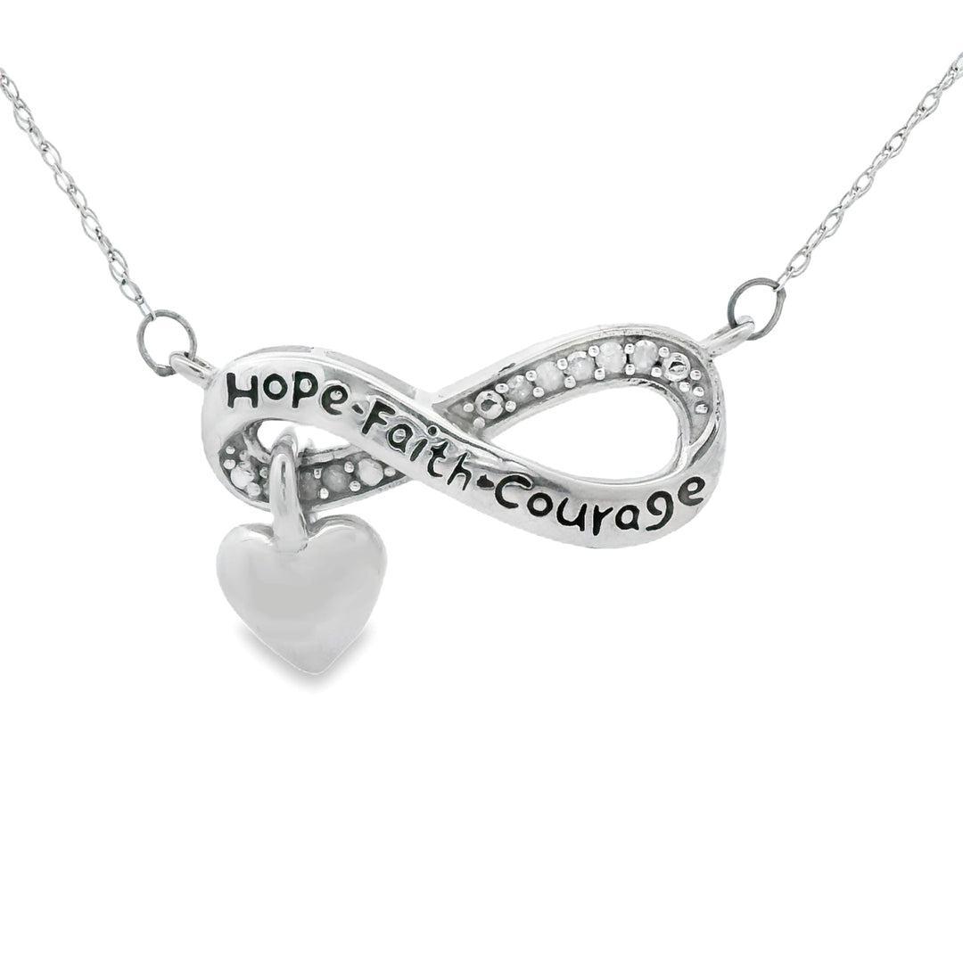 .04ct Diamond Cross Religious Pendant Sterling Silver