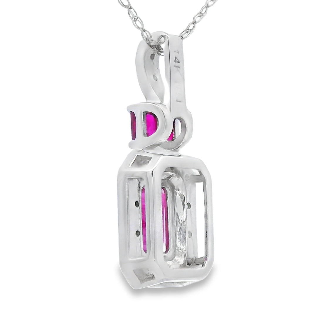 .82ct Ruby Diamond Fashion Pendants 14KT White Gold