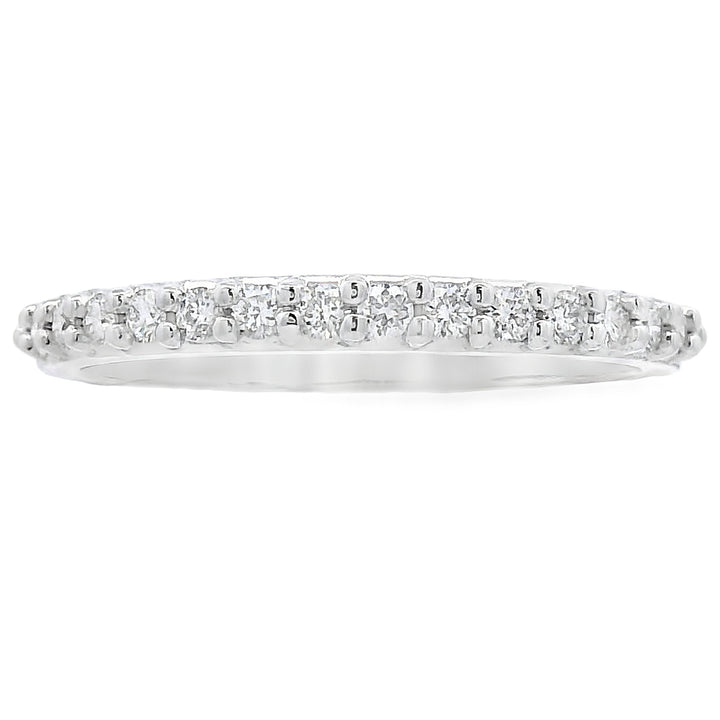Natural .25ct Diamond Wedding Band Ring 14KT White Gold