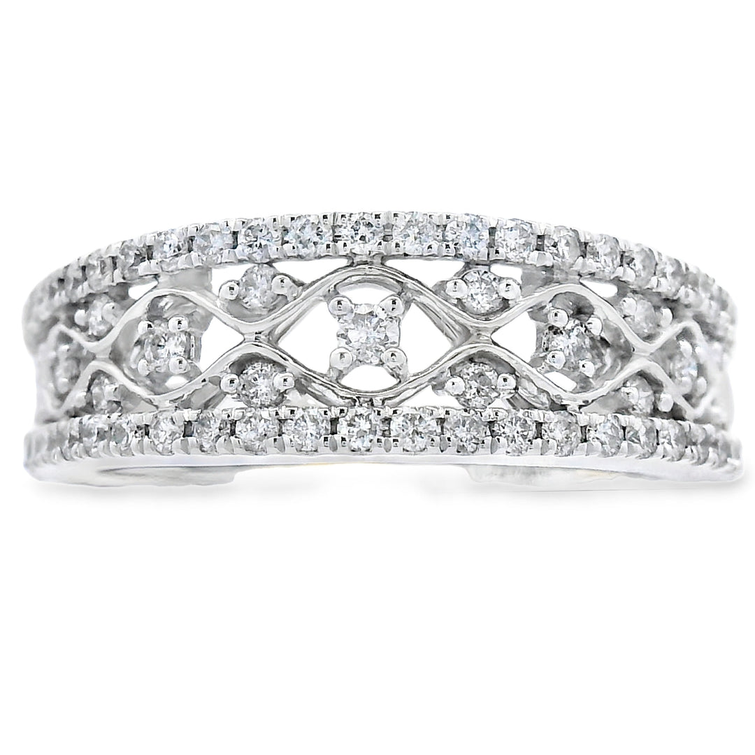 .50ct Diamond Fashion band rings 10KT White Gold