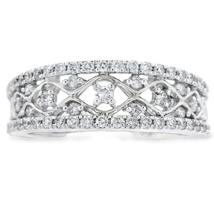 .50ct Diamond Fashion band rings 10KT White Gold
