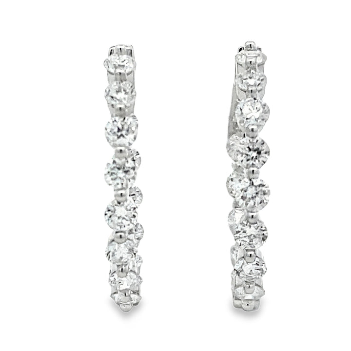 3.10ct Lab Grown Diamond Hoop Earrings Sterling Silver