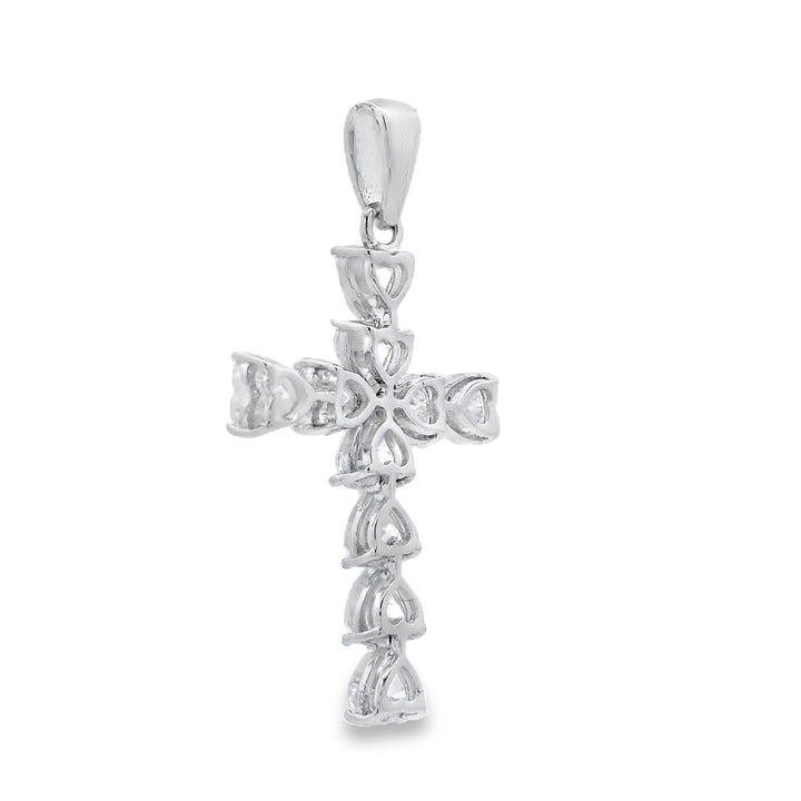 Moissanite Cross Religious Pendant Sterling Silver