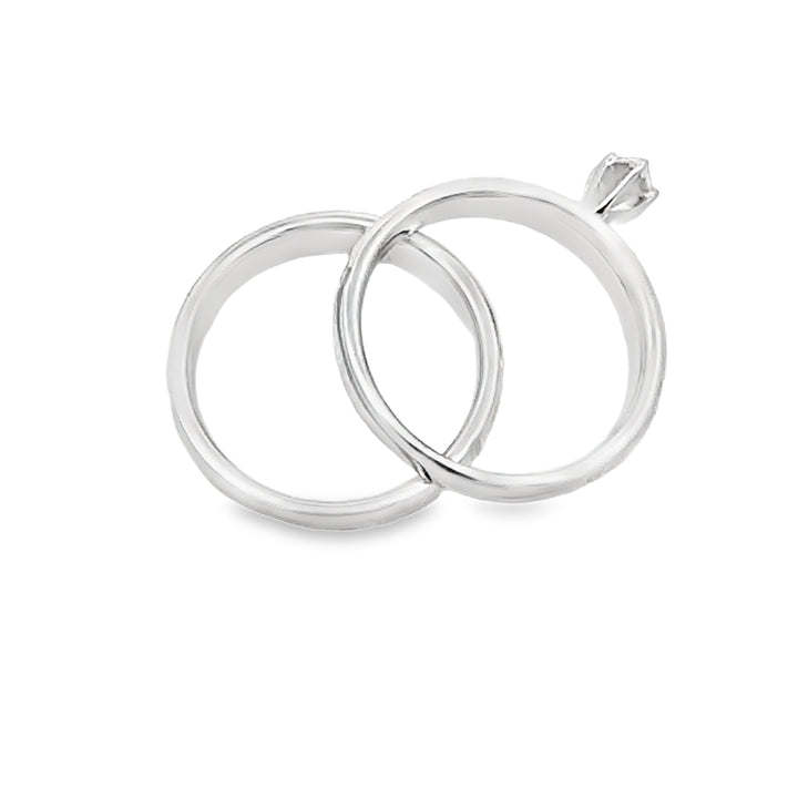 Diamond Engagement Ring Set Sterling Silver 14KT Gold