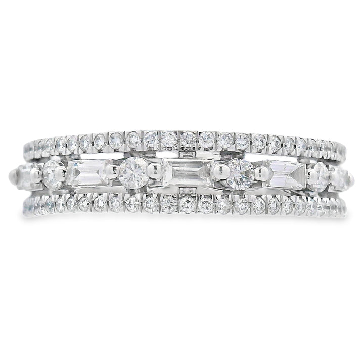 .50ct Diamond Fashion band rings 14KT White Gold