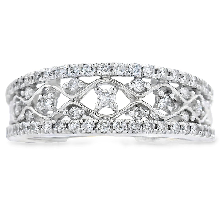 .50ct Diamond Fashion band rings 10KT White Gold