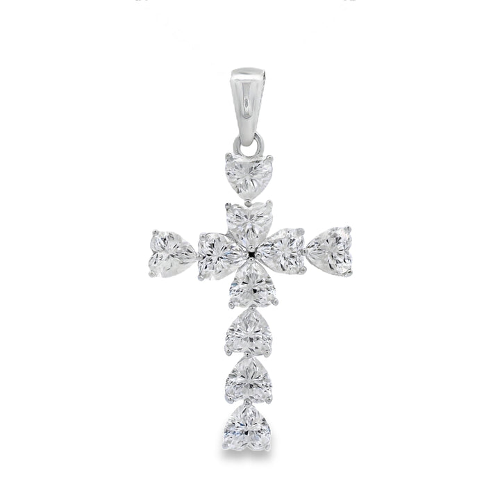 Moissanite Cross Religious Pendant Sterling Silver