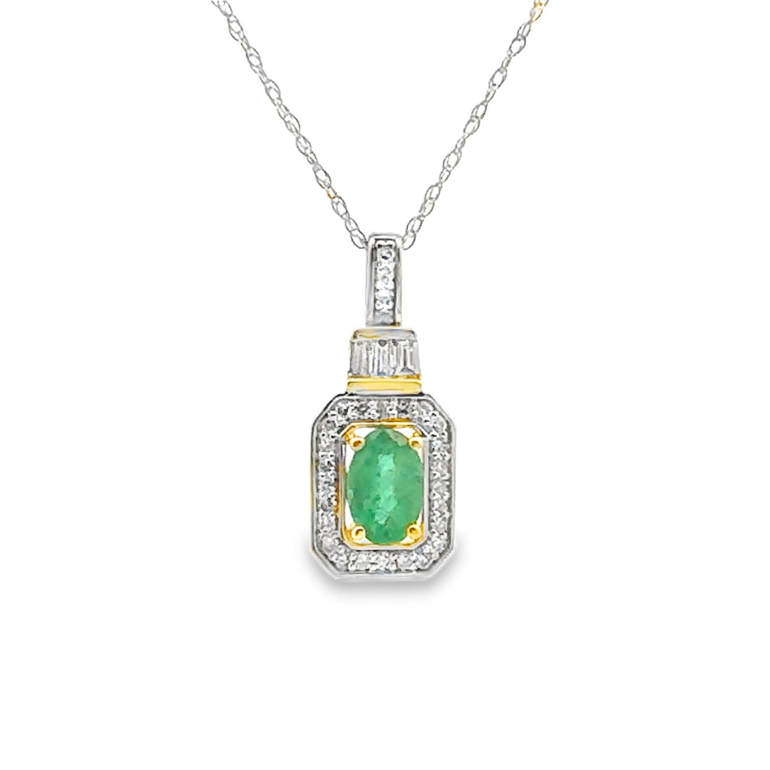 .57ct Emerald Diamond Fashion Pendants 14KT Yellow Gold