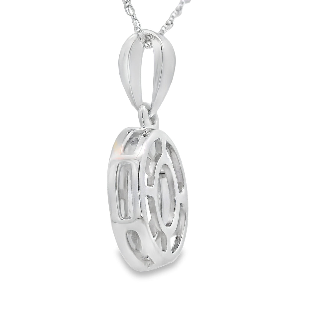 Rose Quartz Diamond Fashion Pendants 10KT White Gold