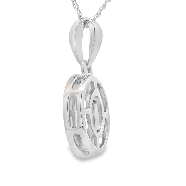 Rose Quartz Diamond Fashion Pendants 10KT White Gold