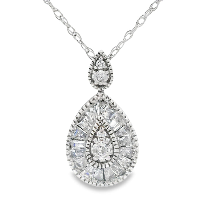Genuine .32ct Diamond Fashion Pendants 14KT White Gold