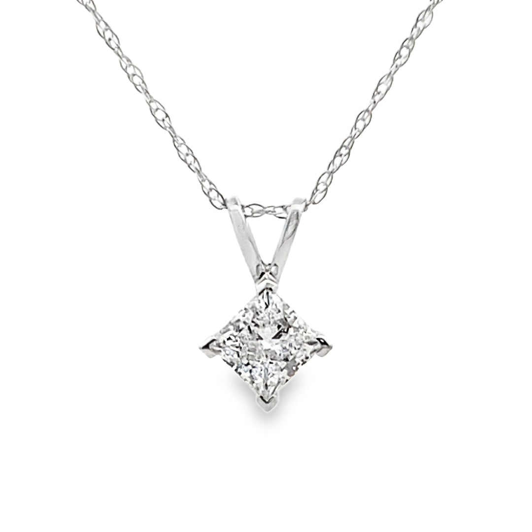 Natural .40ct Lab Grown Diamond Pendant 14KT White Gold