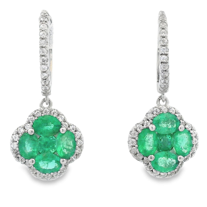 1.93ct Emerald Zircon Dangle Earrings Sterling Silver