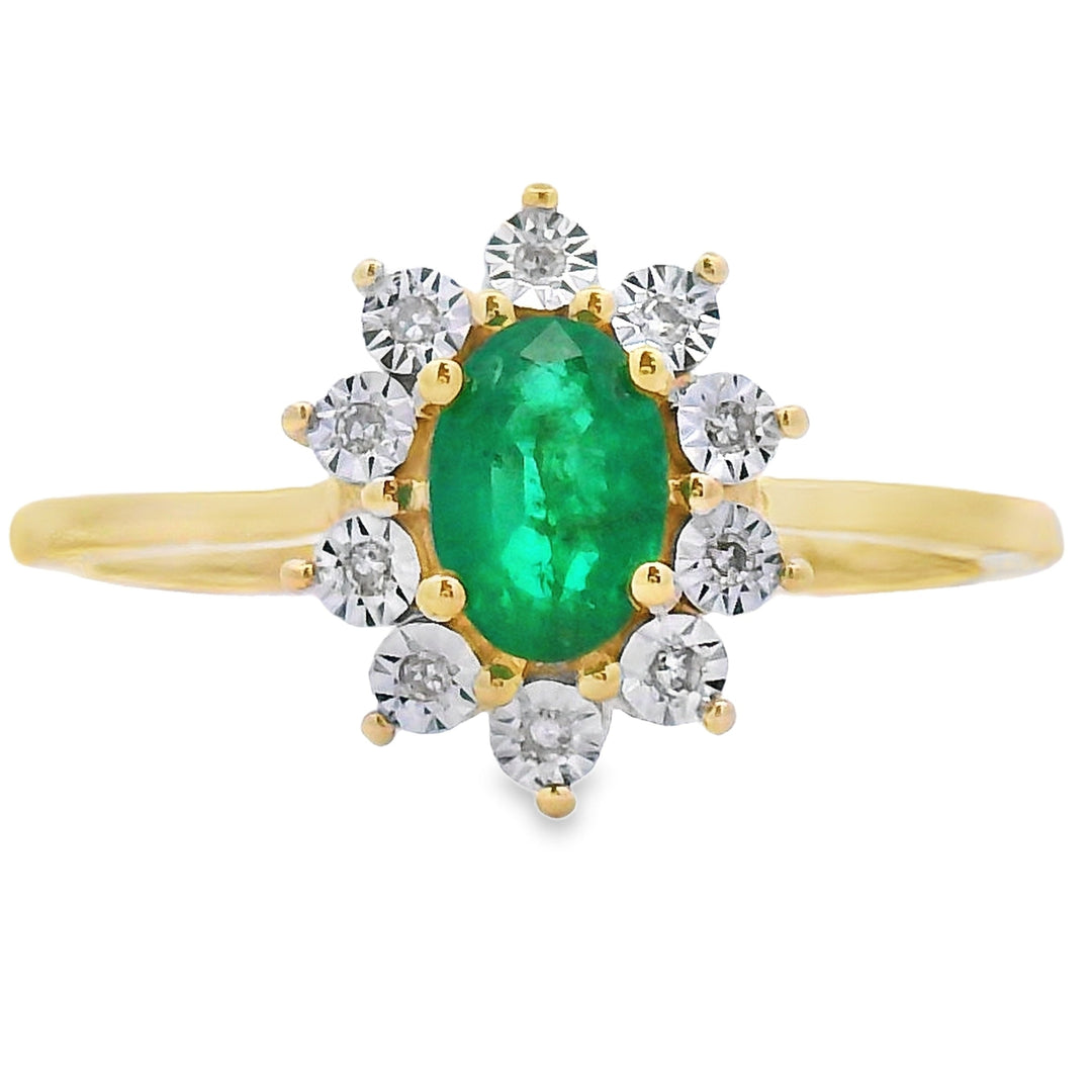 .43ct Emerald Diamond Ring 10KT Yellow Gold