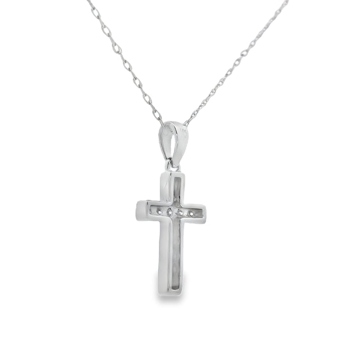 .12ct Diamond Cross Religious Pendant 14KT White Gold
