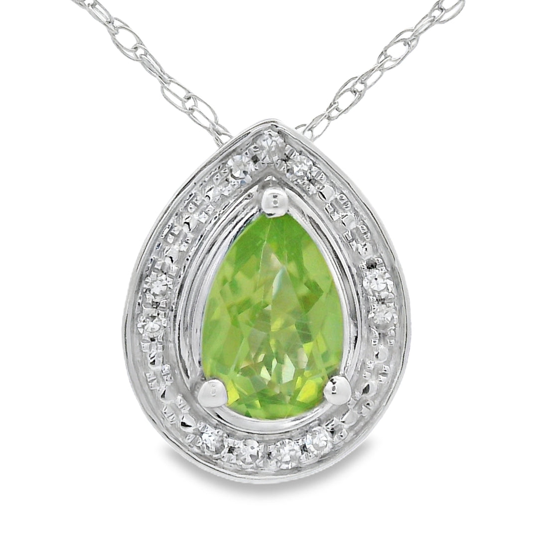 .47ct Peridot Diamond Fashion Pendants 10KT White Gold