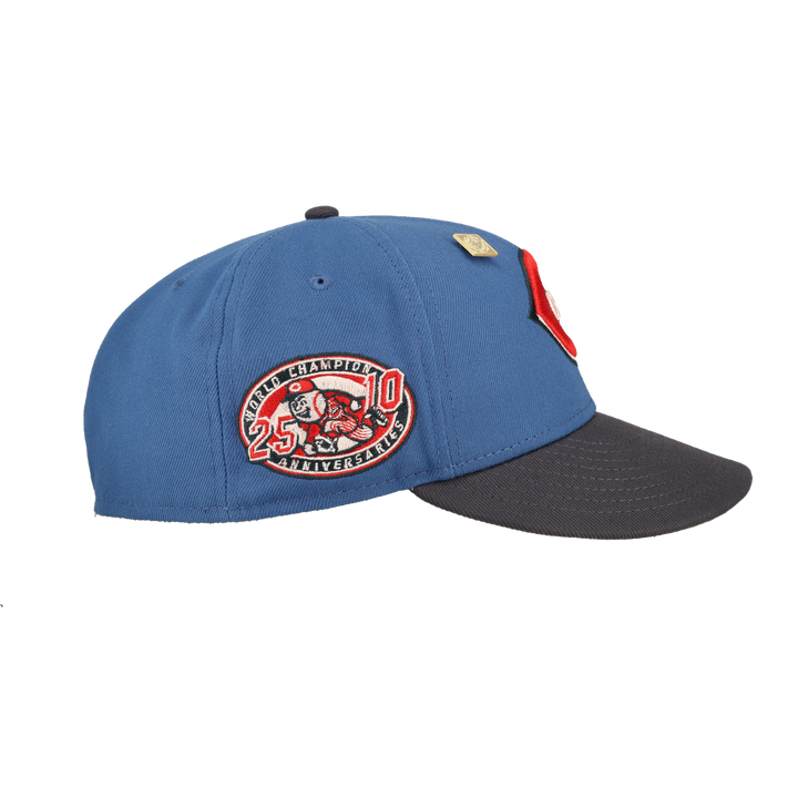 Cincinnati Reds Indigo Graphite Collection World Champions Fitted Hat