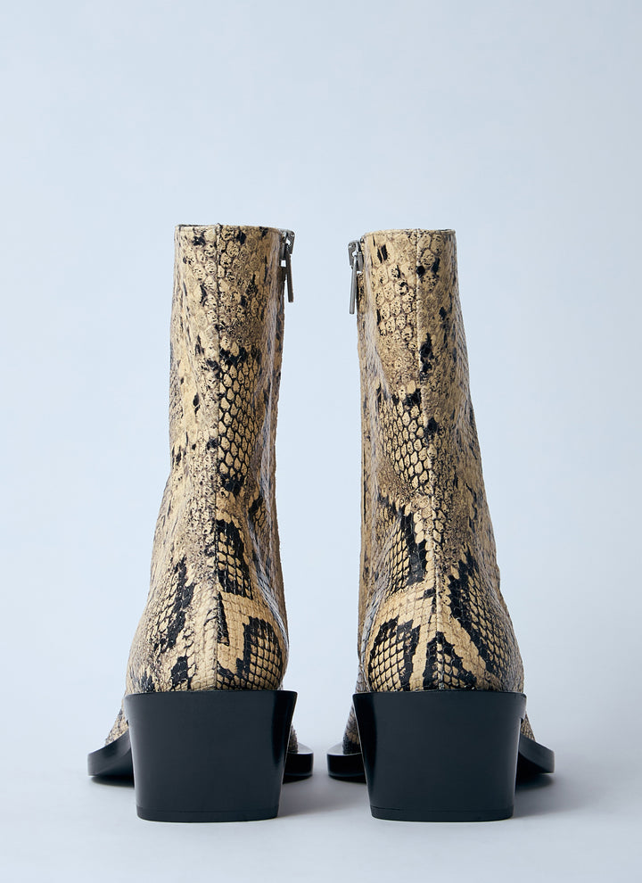 Jil Sander Women Snakeskin Embossed Leather Boots