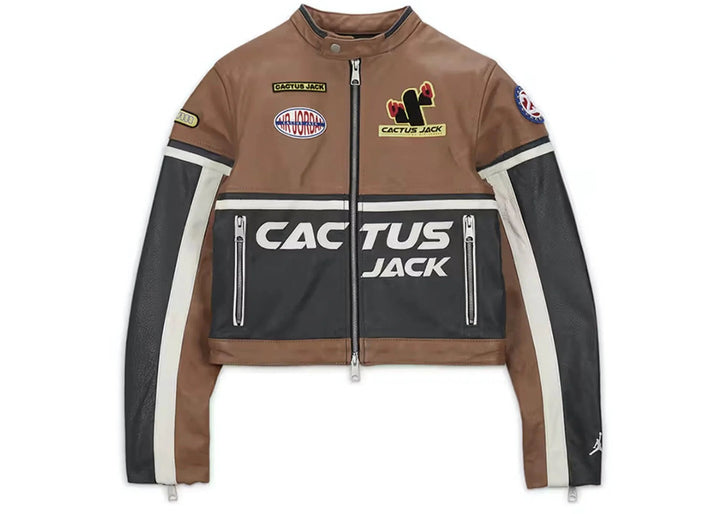Jordan x Travis Scott Cactus Jack Women's Leather Jacket Archaeo Brown (W)