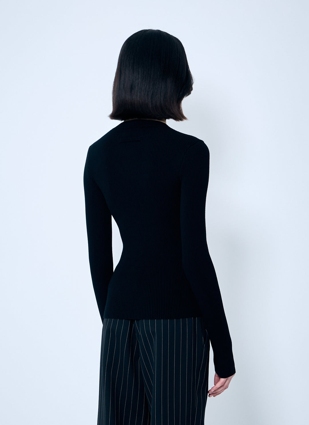 Jean Paul Gaultier Women Rib Sweater With Transparent Panels