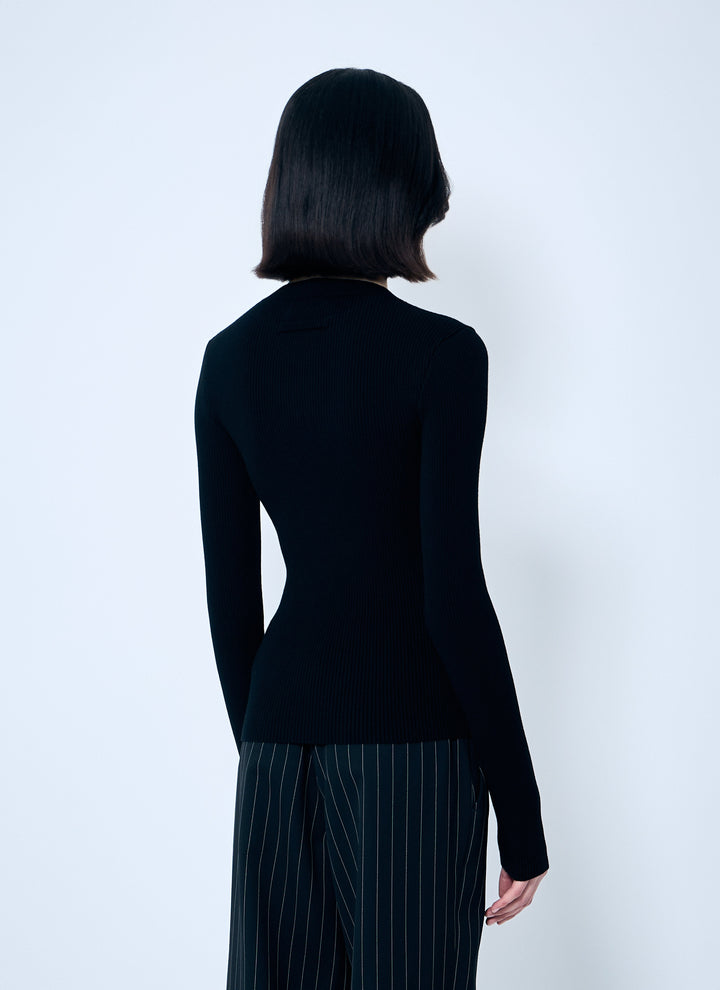 Jean Paul Gaultier Women Rib Sweater With Transparent Panels